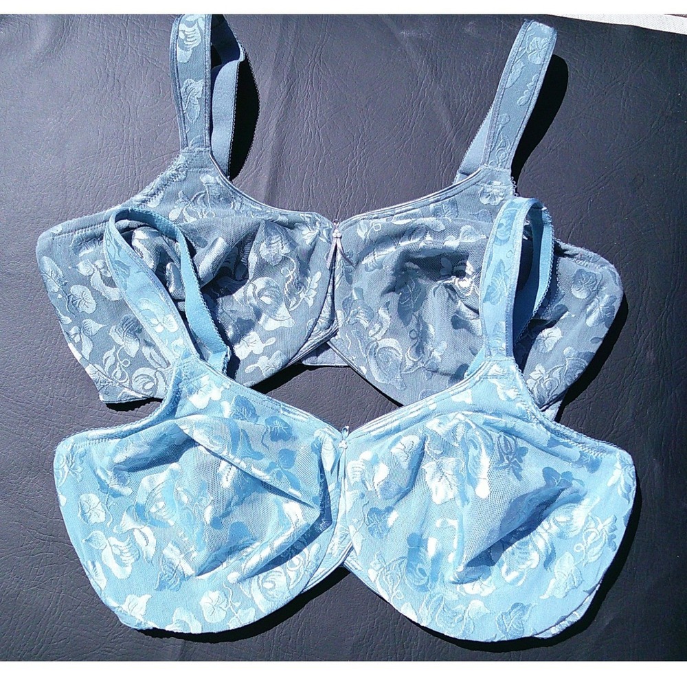 Wacoal Awareness Underwire Bra Blue Floral Jacquard 2 Pack 38DDD